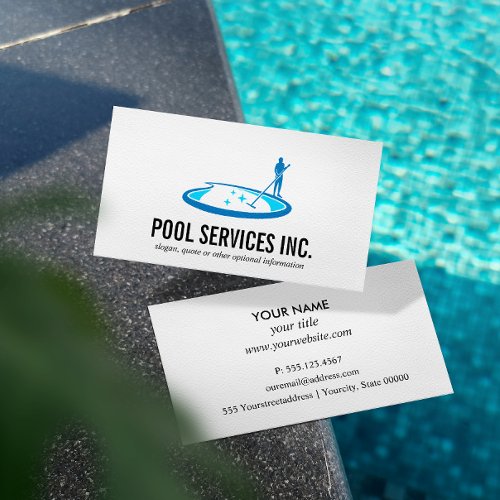 Swimming Pool Cleaning services professional Business Card