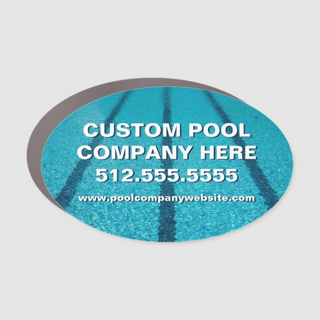 Swimming Pool Company Custom Marketing Car Magnet (Front)