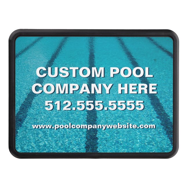 Swimming Pool Company Custom Marketing Hitch Cover (Front)