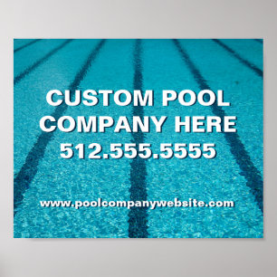 Swimming Pool Company Custom Marketing Poster