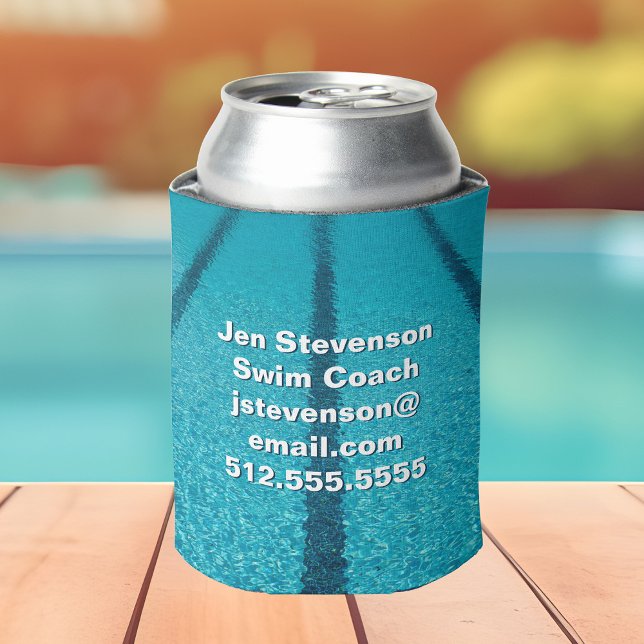 Swimming Pool Company or Swim Instructor Custom Can Cooler (Creator Uploaded)