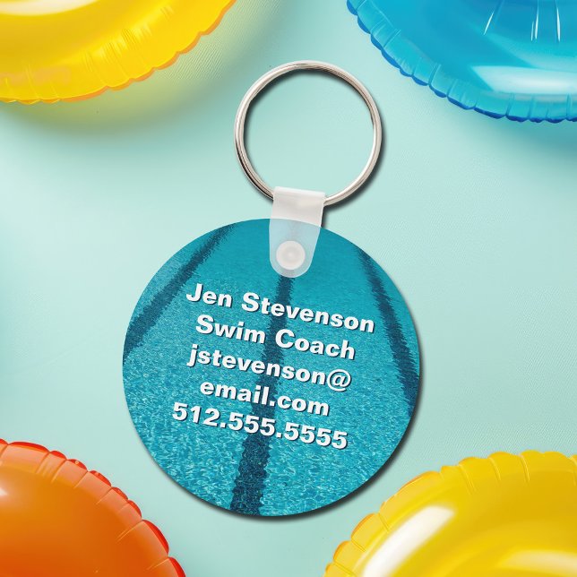 Swimming Pool Company or Swim Instructor Custom Keychain (Creator Uploaded)
