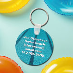 Swimming Pool Company or Swim Instructor Custom Keychain<br><div class="desc">This cool custom swimming pool business keychain is perfect for a swim instructor or pool cleaning company to use for marketing. The photo features a pool with swim team lanes and pretty blue water. Advertise your swim lessons or website.</div>