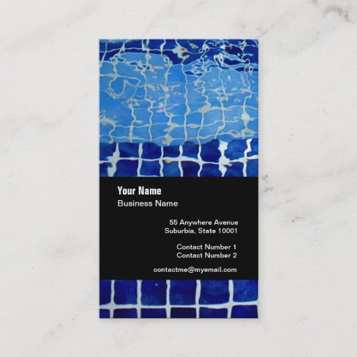 Customizable Swimming Pool Company Template Business Card