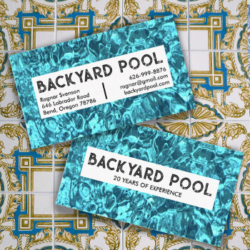 Swimming Pool Construction Contractor Cleaning Business Card by ShoshannahSnaps at Zazzle