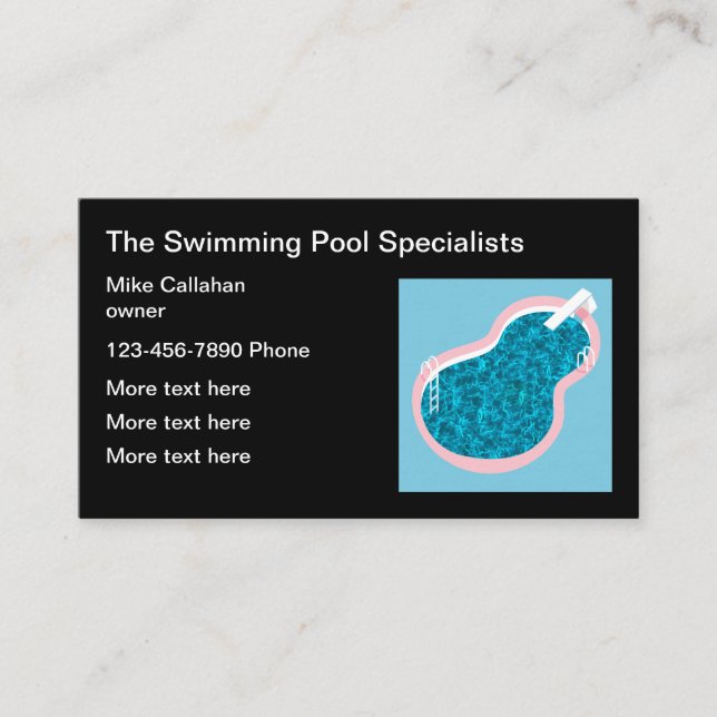 Swimming Pool Contractor Business Card (Front)