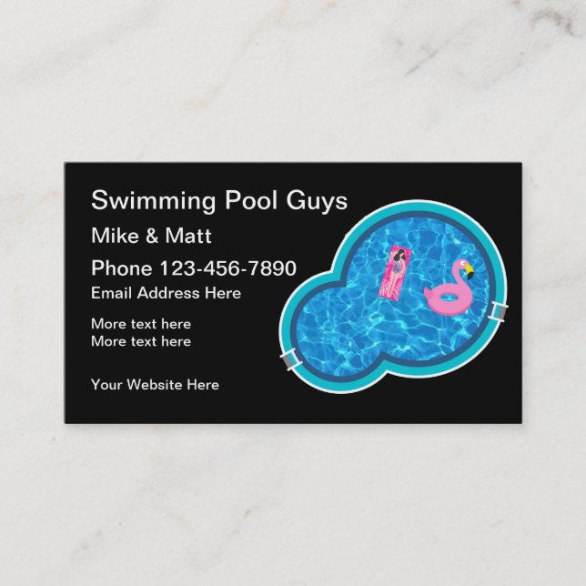 Swimming Pool Fun Business Cards (Front)
