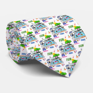 swimming pool Fun Neck Tie