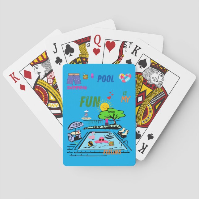 swimming pool Fun Poker Cards (Back)