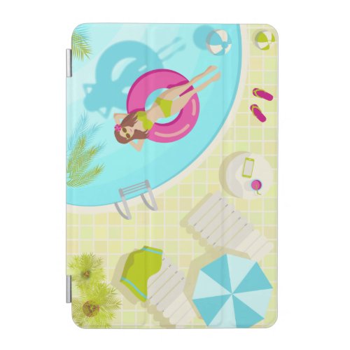 Swimming pool girl in bikini summer beach  iPad mini cover