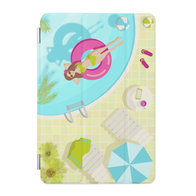 Swimming pool girl in bikini summer beach  iPad mini cover (Front)
