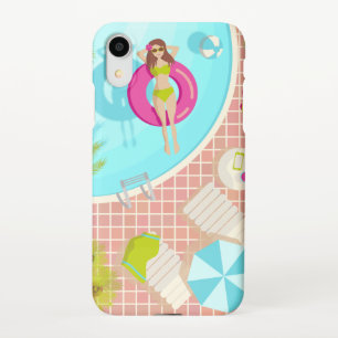Swimming pool girl in bikini summer beach iPhone XR case