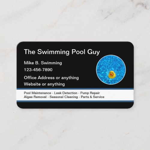 Swimming Pool Glossy Cool Business Cards