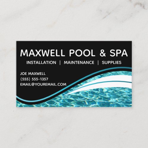 Swimming Pool Green Blue Water Aqua Ripple Business Card