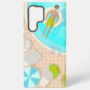 Swimming pool guy on tropical summer beach vacay samsung galaxy s22 ultra case
