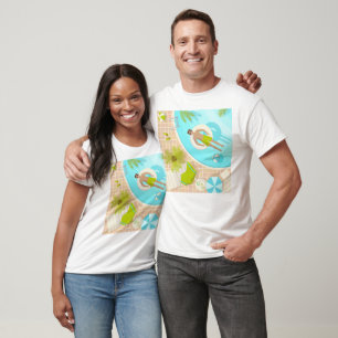 Swimming pool guy on tropical summer beach vacay T-Shirt