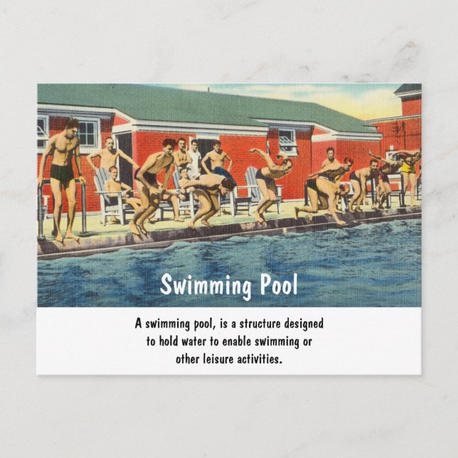 Swimming Pool Holiday Postcard (Front)