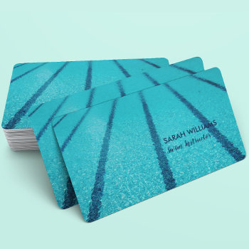Swimming Pool Instructor Blue Lanes Swim Coach Business Card by ModernMadison at Zazzle