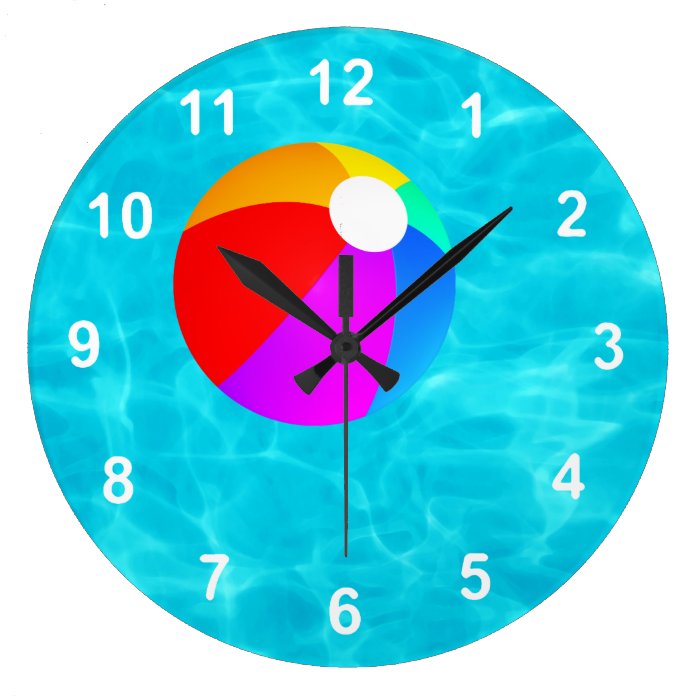 Swimming Pool. Large Clock Zazzle