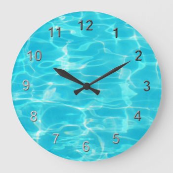 Swimming Pool. Large Clock by Impactzone at Zazzle