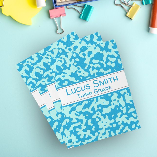 Swimming Pool Light Blue Camo Kids School  Pocket Folder (Boost your cool factor with this blue camo folder, personalized with your name, perfect school.)