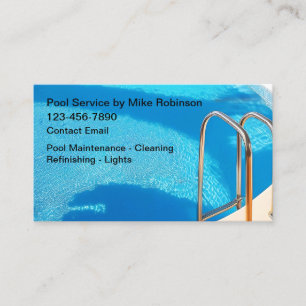 Swimming Pool Maintenance Business Cards 