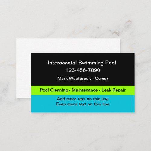 Swimming Pool Modern Simple Business Card