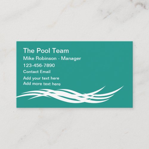 Swimming Pool Modern Unique Business Cards