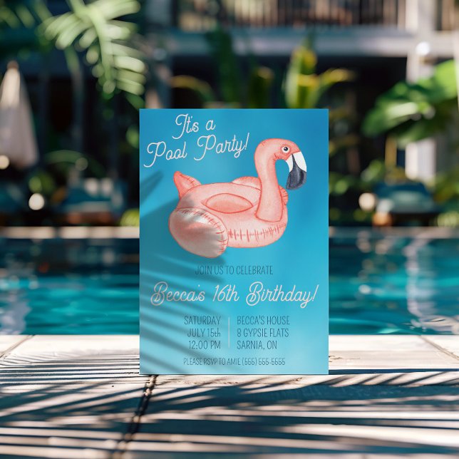 Swimming Pool Party Birthday Party Invitation (Creator Uploaded)