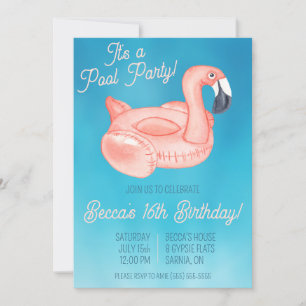 Swimming Pool Party Birthday Party Invitation