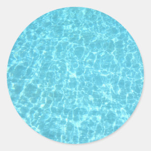 Swimming Pool Party Blue Water Blank Template Classic Round Sticker