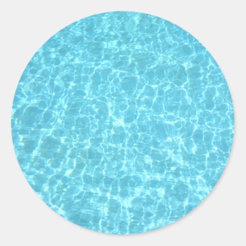 Swimming Pool Party Blue Water Blank Template Classic Round Sticker