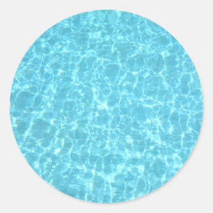 Swimming Pool Party Blue Water Blank Template Classic Round Sticker