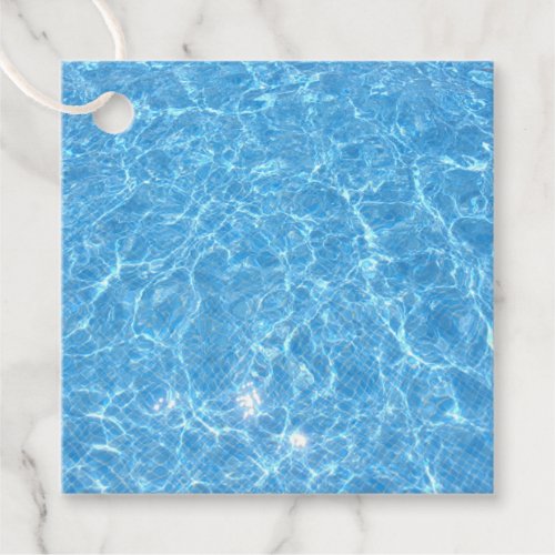Swimming Pool Party Elegant Blank Blue Water Favor Tags
