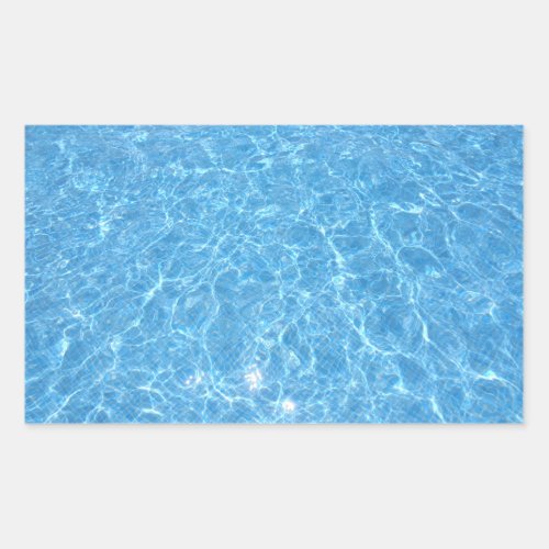 Swimming Pool Party Elegant Blank Blue Water Rectangular Sticker