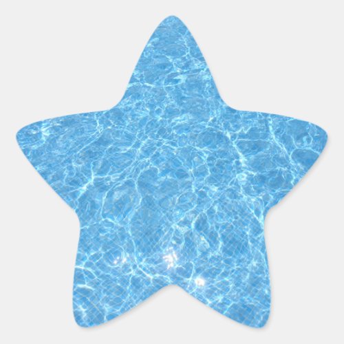 Swimming Pool Party Elegant Blue Water Template Star Sticker