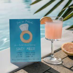 Swimming Pool Party Engagement Ring Bridal Shower Invitation