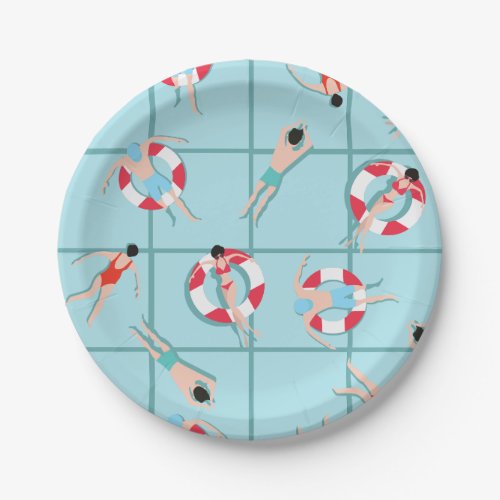 Swimming Pool Party Fun Poolside  Paper Plates