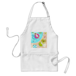 Swimming pool party girl in bikini summer beach adult apron