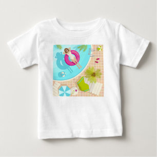 Swimming pool party girl in bikini summer beach baby T-Shirt