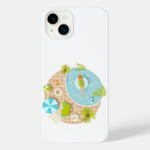 Swimming pool party girl in bikini summer beach Case-Mate iPhone 14 plus case