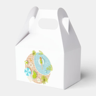 Swimming pool party girl in bikini summer beach favor boxes