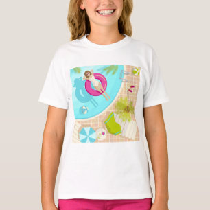 Swimming pool party girl in bikini summer beach T-Shirt