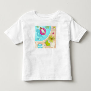 Swimming pool party girl in bikini summer beach  toddler t-shirt