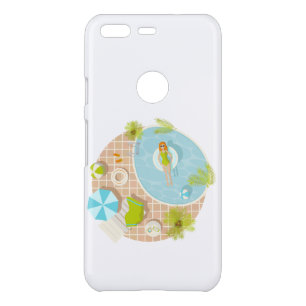 Swimming pool party girl in bikini summer beach  uncommon google pixel case
