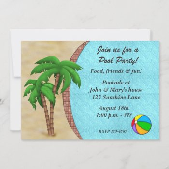 Swimming Pool Party Invitation by StarStock at Zazzle