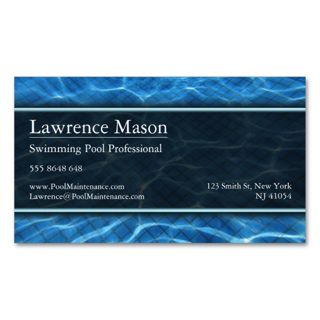 Swimming Pool Photo - Business Card (Front)