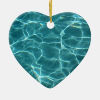 Swimming Pool Photo Heart Ceramic Ornament