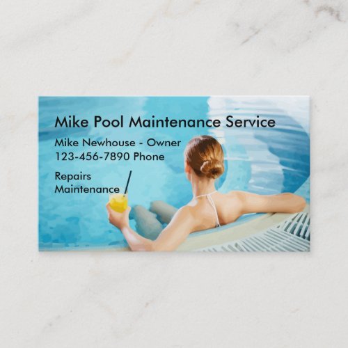 Swimming Pool Repair And Maintenance Business Card