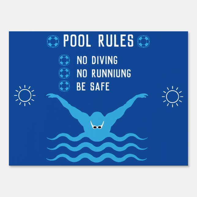 Swimming Pool Rules Sign (Front)